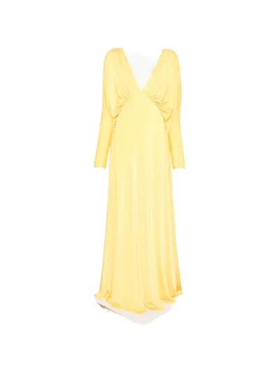 Raquel Diniz Sonia V-neck Maxi Dress In Yellow