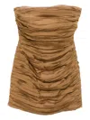 Raquel Diniz Strapless Silk Mini Dress In Brown