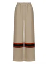 Shop Raquel Diniz Striped-detail Trousers In Nude
