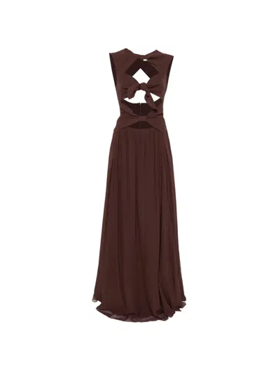 Raquel Diniz Tie Cut-out Dress In Brown