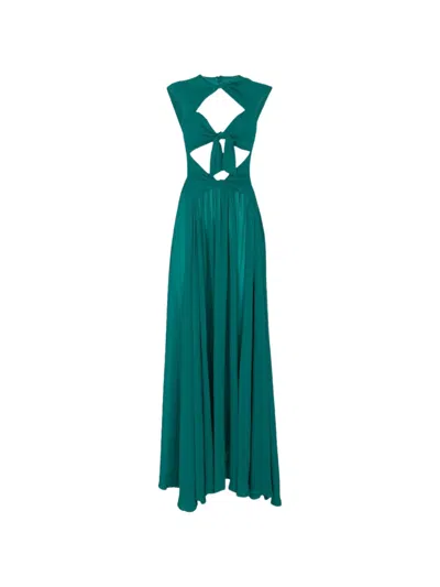 Raquel Diniz Tie-front Maxi Dress In Green