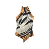 Raquel Diniz Halterneck Open Back Top Asymmetric Hem In Multi