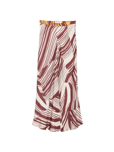 Raquel Diniz Valerie Abstract-print Skirt In Brown