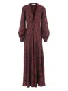 Raquel Diniz Zebra Print Maxi Dress With Knotted Straps In Burgundy