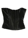 Raquel Diniz Velvet Corset In Gray