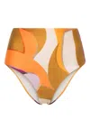 Raquel Diniz X Lenny Niemeyer Abstract-print Bikini Bottom In Orange