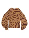 Raquel Diniz Long-sleeved Zebra Silk Top In Multi
