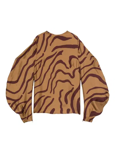 RAQUEL DINIZ ZEBRA-PATTERN TOP