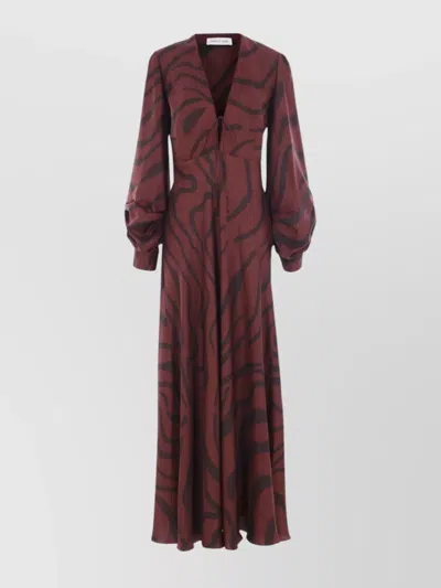 RAQUEL DINIZ ZEBRA PRINT MAXI DRESS WITH KNOTTED STRAPS