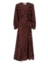 Raquel Diniz Wrap Dress With Long Sleeves And Tie Waist In Brown
