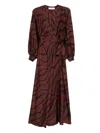 Raquel Diniz Wrap Dress With Long Sleeves And Tie Waist In Multi