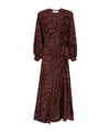 Raquel Diniz Wrap Dress With Long Sleeves And Tie Waist In Brown