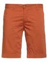 Rar Man Shorts & Bermuda Shorts Brick Size 28 Cotton, Elastane In Red