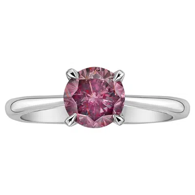 Pre-owned Rare Colors - 1 Carat Gia Fancy Intense Pink Round Diamond Ring