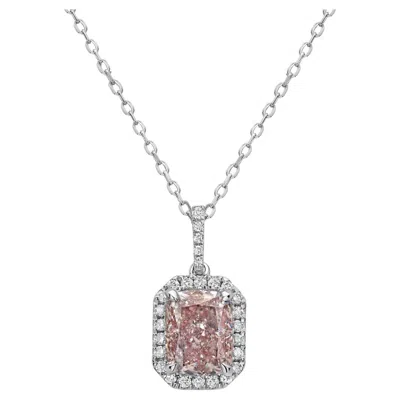 Pre-owned Rare Colors - 2 Carat Pink Diamond Cushion Cut Pendant