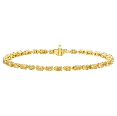 Pre-owned Rare Colors - Fancy Light Yellow Multi Shape Diamond Bracelet