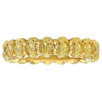 Pre-owned Rare Colors - Fancy Yellow Oval Diamond Eternity Band