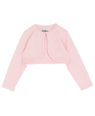 Rare Editions Kids' 2t-6x Long-sleeve Stretch Knit Cardigan In Pink