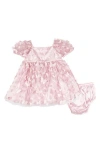 Rare Editions 3d Butterfly Puff Sleeve & Bloomers Set In Pink