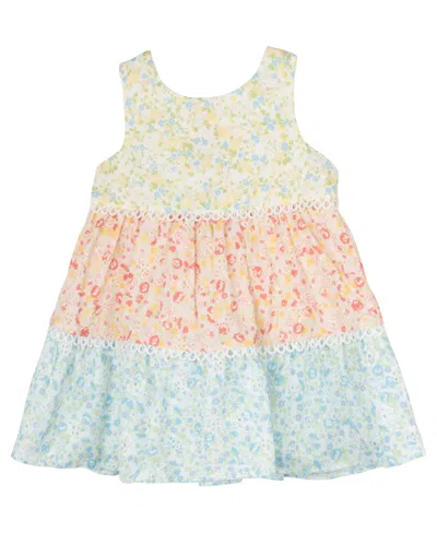 Rare Editions Baby Girl Colorblock Eyelet Dress In Yellow