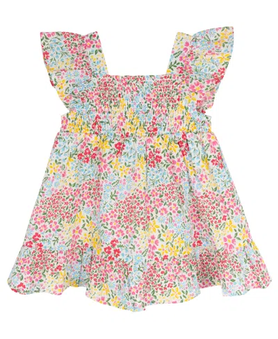 Rare Editions Baby Girl Floral Eyelet Dress In Pink
