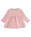 Rare Editions Baby Girl Lurex Sweater And Mesh Dress In Mauve
