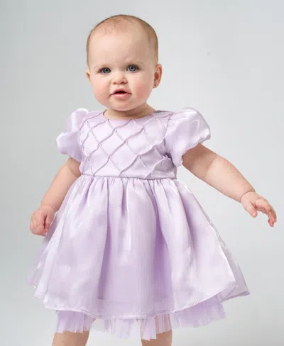 Rare Editions Baby Girl Shimmer Organza Social Dress In Lilac