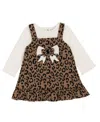 Rare Editions Baby Girls 2-piece Cheetah Print Jumper Bodysuit Set In Brown