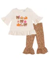 Rare Editions Baby Girls 2-piece Fall Treat Top And Cheetah Leggings Set In Multi