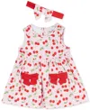 Rare Editions Baby Girls Daisy-print Tank Dress With Pockets & Headband, 2 Piece Set
