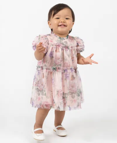 Rare Editions Baby Girls Floral Babydoll Social Short Sleeve Dress In Multi
