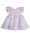 RARE EDITIONS BABY GIRLS FLORAL BURNOUT ORGANZA SOCIAL DRESS WITH DIAPER COVER