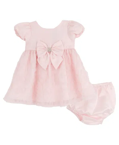 Rare Editions Baby Girls Soutache Social Dress In Pink