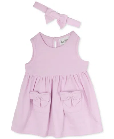 Rare Editions Baby Girls Tank Dress With Pockets & Headband, 2 Piece Set