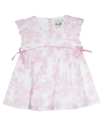 Rare Editions Baby Girls Toile Printed Dress In Pink