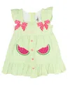 Rare Editions Baby Girls Watermelon Seersucker Dress In Lime