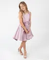 Rare Editions Big Girl Mikado Social Dress With Cascading Bow In Purple