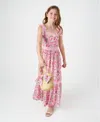 Rare Editions Big Girls 2-piece Floral And Crochet Trim Maxi With Bag In Pink