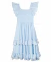 Rare Editions Big Girls Floral Chiffon Dress In Blue