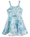 Rare Editions Big Girls Multi-color Embroidered Sequin Social Dress In Blue
