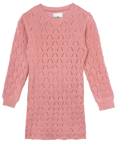 Rare Editions Kids' Big Girls Pointelle Sweater Dress In Multi