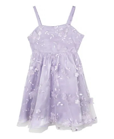 Rare Editions Kids' Big Girls Soutache Empire Waist Social Dress In Lavender