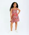Rare Editions Big Girls Tropical Stretch Print Dress