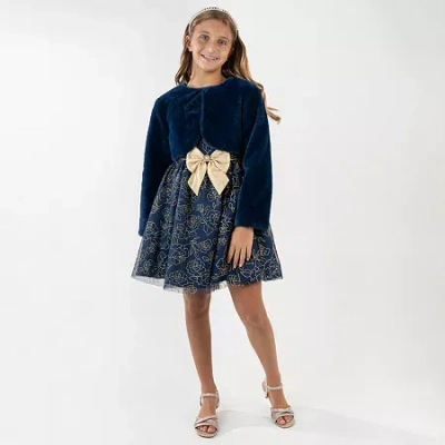 Rare Editions Big Kid Girls 2-pc. Dress Set In Blue