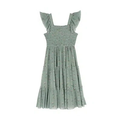 Rare Editions Big Kid Girls Short Sleeve Flutter Maxi Dress In Green