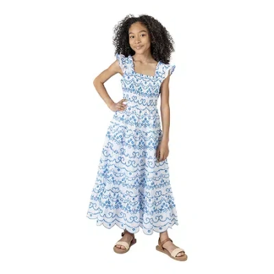 Rare Editions Big Kid Girls Sleeveless Maxi Dress In Blue
