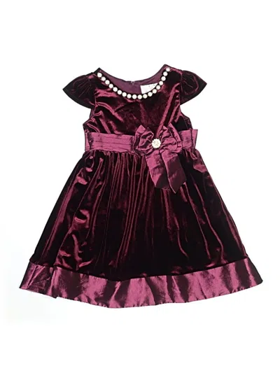 Pre-owned Rare Editions Kids' Dress In Burgundy