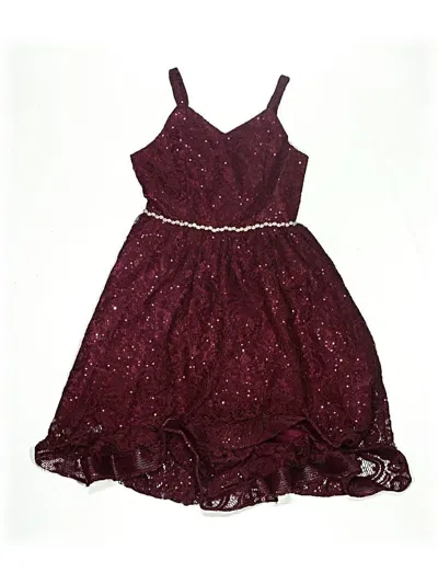 Pre-owned Rare Editions Kids' Dress In Burgundy