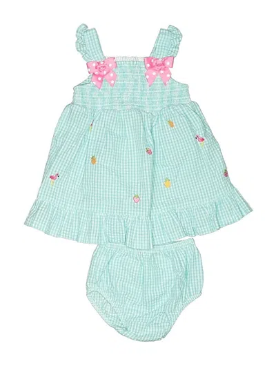 Pre-owned Rare Editions Kids' Dress In Teal