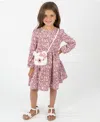 Rare Editions Girls 2-piece Heart Dress And Purse Set In Pink